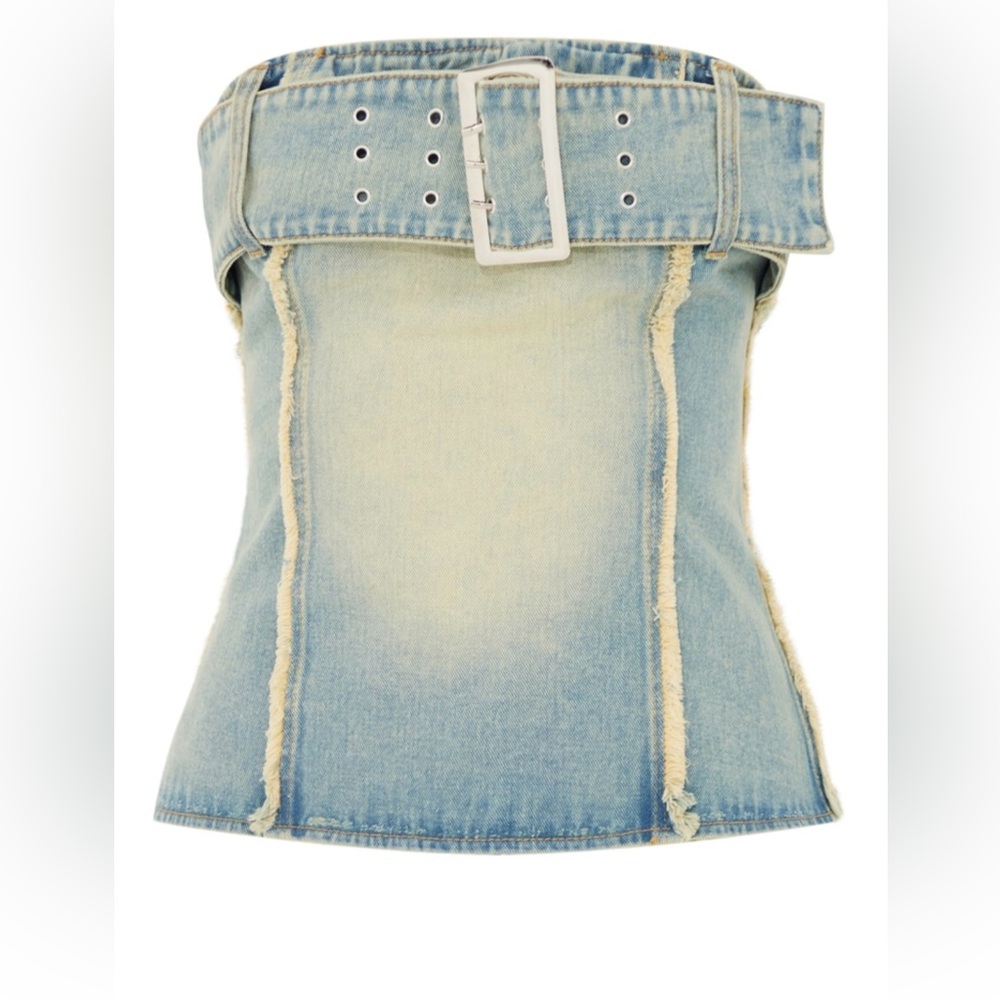 Vintage Denim Set / Top and Straight Leg Jean